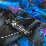 ZARA NWT DRAPED Floral Ruched PRINT DRESS Mid-blue Photo 9