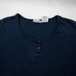 Bobbie Brooks Vintage Navy Blue Button Tee Shirt Womens XLarge Size XL Photo 2