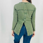 Anthropologie  Pilcro Split-Hem Tunic Top in Moss Green Size XXS Photo 6