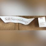 Soft Surroundings  S Western Faux Suede Tan Boot Cut Pants - Petite Photo 6