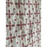 Dylan  Womens Medium Cotton White Eyelet Pink Embroidered Button‎ Boxy Top Photo 5