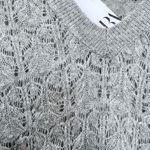 ZARA POINTELLE OPEN KNIT SWEATER Oversized Green Marl XS/S. NWT Photo 4