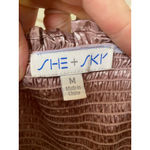 She & Sky  Smocked Crop Top Puff Sleeve Cheetah Print Metallic Date Night Summer Photo 5