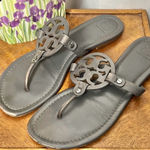 Tory Burch  Miller Calf Dark Grey Leather Women's Perfect Sandal Size 11 Photo 0