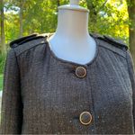 Anthropologie  Tweed Brigade Jacket Coat Cartonniers 8 M Cropped Brown Photo 2