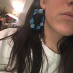 Pom Pom Earrings Blue Photo 0