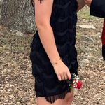 ZARA Black Fringe Dress Photo 1