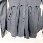 AGLINI Shirtmakers Dark Grey Peplum Long Sleeve Top Size XS Photo 4