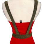 Kimcine Metallic Sexy Bodycon Mini Dress Red Gold Size Large NWT Photo 6