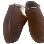 BEARPAW Mens Suede Shearling Lined Moccasin Slippers Brown size 7 Photo 5