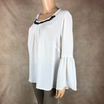 Ny Collection  Plus Size Bell Sleeve White Blouse NWT 1X Photo 11