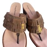 Tommy Bahama  Melita Bronze Wedge Sandals Size 9.5 Fringe Leather‎ Metallic Photo 9