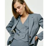 J.Crew Relaxed Blazer Jacket Gauzy Italian Wool Blend Warm Chambray US 4 NWT Photo 2