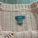Aerie Sweater Womens MediumLight Pink Scalloped Hem Cropped Bell Sleeve Preppy Photo 8