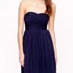 J. Crew Arabelle Size 8 Dress Navy Silk Chiffon Formal Bridesmaid Strapless Blue Photo 0