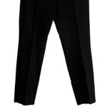 ZARA Slim Straight Mid Rise Ankle Cropped Trouser Flat Front Pockets M Black Photo 2