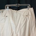 Cathy Daniels  Linen Blend Beige Cream Capri High Rise Cropped Ankle Pants Photo 9