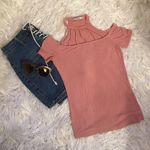 Papaya ⬇️ 2/$25 Listing - Short Sleeve Caged Choker Neck Jersey Top Photo 0