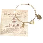 WIND & FIRE TREE OF LIFE Goldtone Bangle Sustainable Bracelet with charms Gold Photo 0