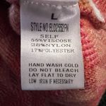 A Peach Sweater Dress Large Polo Shirt Dress Bodycon Chevron Stretch Orange Photo 3