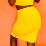Crop Top And Skirt Set Yellow Size M Photo 3