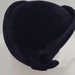 Vintage Bullocks Westwood Asymmetrical Navy Blue Velvet Hat Made In Italy Photo 0