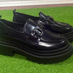 Madden Girl Women's Size 9.5 Chunky Platform Loafers Buckle Chain Y2K Retro Photo 0