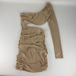 Tiger Mist  Satin Beige One Shoulder Dress Photo 2