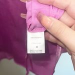 Andree by Unit  100% Polyester Shiny New Purple Cuffed Short Sleeve Blouse Photo 5