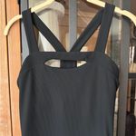 TS Thrive Societe tennis dress mini cutout Criss Cross ribbed workout Athletic Black Photo 3