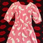 Vintage 80s Sears pink abstract puffy dress S Photo 1