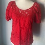 Monteau  Red Lace Blouse Photo 4