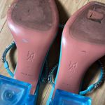 Amina Muaddi  Gilda Crystal-Embellished Blue Heel Photo 7