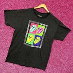 The Rolling Stones Multi Spell-Out Pop Art Hot Lips Rock Tee L Photo 2