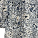 LINDA ANDERSON Rain Jacket Hooded Cinch Waist Leopard Floral Blue EUC Small Photo 5