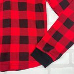 Buffalo Plaid Long Sleeve Shirt Size Small, Black & Red, Three Button Red Photo 1