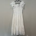 En Saison Alana Smocked White MIDI Dress Photo 3