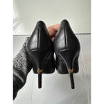 Tory Burch  Bernice Leather Pointed Toe Logo Charm High Heels Pumps Shoes Photo 4