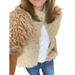 Anthropologie Knitted & Knotted Cardigan Boho Short Sleeve Sweater Jacket Cream Tan Size XS Photo 2