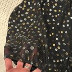 Reformation  Womens Wrap Blouse Polka Dot Sheer Long Sleeve V-Neck Top Black Med Photo 1