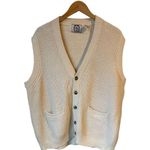 Vintage 90’s Silk Blend Oversized Cream Knit Vest Size L Photo 0