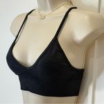 Lululemon  Ebb To Street Bra Size 4 Black Ribbed V Neck Crossback Sporty Yoga Photo 6