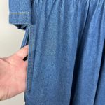 Roolee Midi Dress Womens 3XL Denim Blue Jean 3/4 Sleeve A-Line Pockets Modest Photo 5
