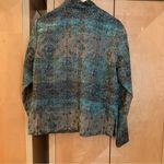 Coldwater Creek  Womens Jacket Tapestry Style Patchwork Floral Zip Up S/M Blue Photo 3