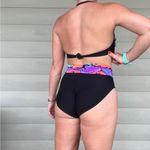 Vintage 80s Carol Weir high rise high hip neon ruched two piece bikini swimsuit Pink Size 12 Photo 1