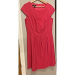AGB Pleated Fit & Flare Cap Sleeve Pink Dress Womens Sz 12 Barbie Pink Wedding Photo 1