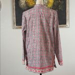 Saint Tropez West  Medium Ivory Blue Pink Tunic Cotton Blouse Beach Photo 3