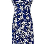 CHAPS short sleeved blue floral long dress Photo 0