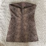 Bebe Strapless Top leopard print long womens Brown (size 4) y2k vinage going out Photo 3