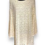JODIFL Womens Dress Size M Cream Lace Overlay Boho Bell Sleeves Hippie NEW Photo 0